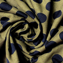 Load image into Gallery viewer, Double Knit- Green and Black Polka Dots