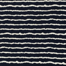 Load image into Gallery viewer, Rayon Woven Fabric- Dark Navy Ripped Paper Stripe Print