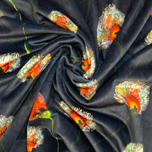 Load image into Gallery viewer, Floral Print Stretch Velvet Knit