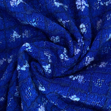 Load image into Gallery viewer, Azure Bouclé Grid Woven Fabric