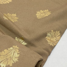 Load image into Gallery viewer, 044 Old Gold Satin Leaf Upholstery Deadstock Remnant 1m Bundle