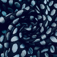 Load image into Gallery viewer, Double Knit - Black and Blue Polka Dots