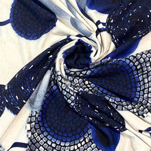 Load image into Gallery viewer, Overlapping Blue Circles Print Jersey Knit