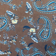 Load image into Gallery viewer, Rayon Woven Fabric - Brown and Blue Paisley Print