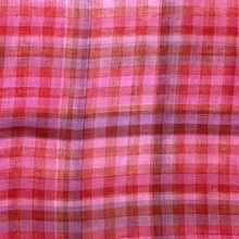 Load image into Gallery viewer, Double Cotton Gauze- Double Sided Plaid - Red & Pink