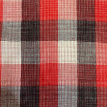 Load image into Gallery viewer, Double Cotton Gauze- Double Sided Plaid - Red & Black
