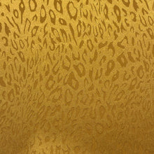 Load image into Gallery viewer, Damask Polyester Satin Woven Fabric- Yellow Gold Leopard Print