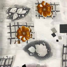 Load image into Gallery viewer, 137 Copper and Grey Floral Print Woven Deadstock Remnant 2m Bundle