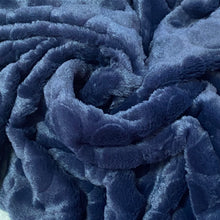 Load image into Gallery viewer, Printed Burnout Chenille Woven Fabric- Navy