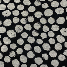 Load image into Gallery viewer, Double Knit Polester Rayon Fabric- Black and Grey Polka Dots