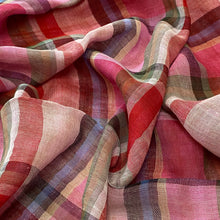 Load image into Gallery viewer, Double Cotton Gauze- Double Sided Plaid - Red & Pink