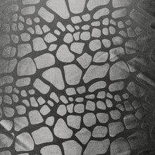 Load image into Gallery viewer, Damask Polyester Satin Woven Fabric - Cobblestone Print - Black