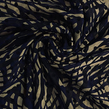 Load image into Gallery viewer, Blue Zebra Print Chiffon with Flocked Velvet Dots Woven Fabric