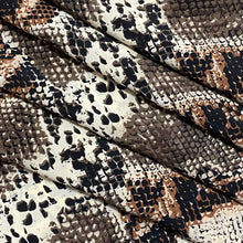 Load image into Gallery viewer, Reptile Print Polyester- Brown and Beige