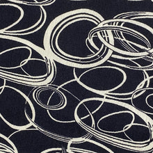 Load image into Gallery viewer, Rayon Woven Fabric- Navy and White Rings