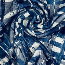 Load image into Gallery viewer, Rayon Knits - Textured Plaid-Blue