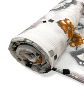 Load image into Gallery viewer, 137 Copper and Grey Floral Print Woven Deadstock Remnant 2m Bundle