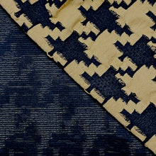 Load image into Gallery viewer, Jacquard Woven Fabric- Gold and Black Houndstooth