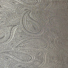Load image into Gallery viewer, Damask Polyester Satin Woven Fabric- Paisley Print- Silver