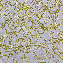 Load image into Gallery viewer, Viscose Crepe Jersey- Crowded Faces- Ochre
