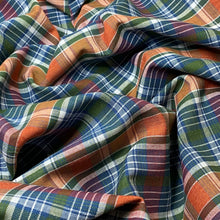 Load image into Gallery viewer, Cotton Woven Fabric Plaid- Orange and Green