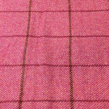 Load image into Gallery viewer, Wool Blend Heavy Coating Woven Fabric- Pink and Red Windowpane