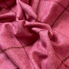 Load image into Gallery viewer, Wool Blend Heavy Coating Woven Fabric- Pink and Red Windowpane
