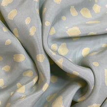 Load image into Gallery viewer, Silk/ Rayon Woven Fabric - Blue Speckled Eggshell Print