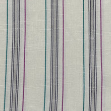 Load image into Gallery viewer, Linen Woven Fabric - Red, Green and Black Stripes