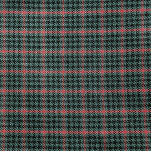 Load image into Gallery viewer, Wool-like Polyester Woven Fabric - Windowpane Houndstooth Plaid (Green/Black/Red)