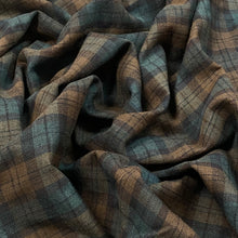 Load image into Gallery viewer, Wool Blend Flannel Plaid - Green/Brown Tartan