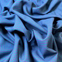 Load image into Gallery viewer, Cotton Blend Woven Fabric- Teal/Purple Micro Check Plaid