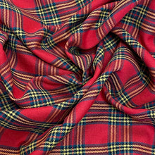 Load image into Gallery viewer, Polyester Rayon woven fabric -Royal Stewart-Style Tartan