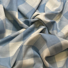 Load image into Gallery viewer, Cotton Voile Featherlight Woven Fabric - Pale Blue/White Gingham