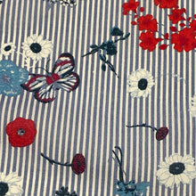 Load image into Gallery viewer, Lightweight 100% Cotton Shirting - Coastal Wildflower Pinstripe