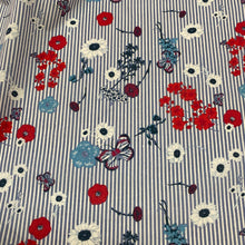 Load image into Gallery viewer, Lightweight 100% Cotton Shirting - Coastal Wildflower Pinstripe
