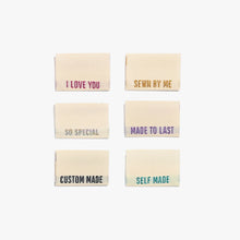 Load image into Gallery viewer, Metallic Side Seams (Cream) Woven Labels by KATM | Pack of 6 Labels