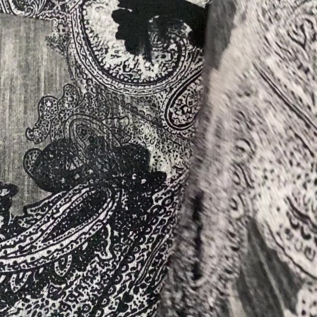 Polyester Knit Charcoal Paisley – Empire Make Space