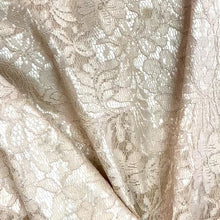 Load and play video in Gallery viewer, Satin Bonded Lace Woven Fabric- Champagne