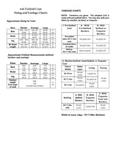 Load image into Gallery viewer, Sizing and yardage chart picture for 106 Turkish Coat