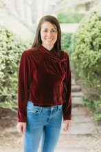 Load image into Gallery viewer, Woman standing outdoors in Nepali Blouse.