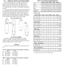 Load image into Gallery viewer, Photo of back cover shows size and yardage chart. Includes fabric suggestions and description.