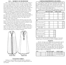 Load image into Gallery viewer, Photo of back cover shows size and yardage chart. Includes fabric suggestions and description.