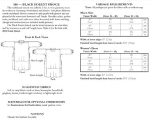 Load image into Gallery viewer, Photo of back cover shows size and yardage chart. Includes fabric suggestions and description.