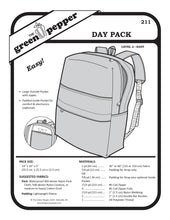 Load image into Gallery viewer, image of the cover of the sewing pattern for 211 Day Pack