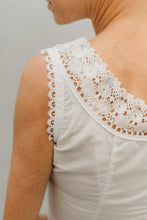 Load image into Gallery viewer, Close up on the top back of the slip with lace.