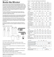 Load image into Gallery viewer, Photo of back cover shows size and yardage chart. Includes fabric suggestions and description.