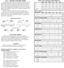Load image into Gallery viewer, Photo of back cover shows size and yardage chart. Includes fabric suggestions and description.