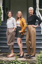 Load image into Gallery viewer, Three women, two young women and an older woman wearing the 250 Hollywood pants, one wearing knickers, trousers and shorts