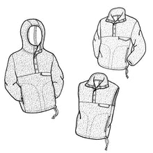Load image into Gallery viewer, Pen and ink drawing of a polar pullover and a vest.